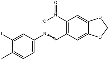 3-iodo-4-methyl-N-[(6-nitro-1,3-benzodioxol-5-yl)methylene]aniline,304455-38-7,结构式