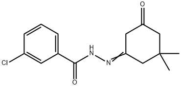 3-chloro-N'-(3,3-dimethyl-5-oxocyclohexylidene)benzohydrazide 化学構造式