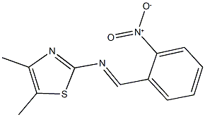 2-({2-nitrobenzylidene}amino)-4,5-dimethyl-1,3-thiazole 化学構造式