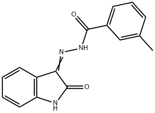 3-methyl-N'-(2-oxo-1,2-dihydro-3H-indol-3-ylidene)benzohydrazide Struktur