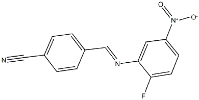 4-[({2-fluoro-5-nitrophenyl}imino)methyl]benzonitrile Struktur
