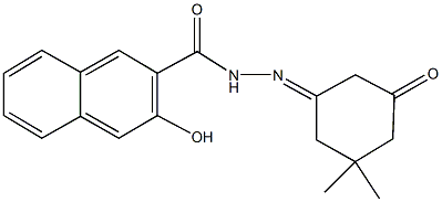 N'-(3,3-dimethyl-5-oxocyclohexylidene)-3-hydroxy-2-naphthohydrazide Struktur