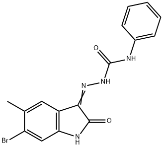 6-bromo-5-methyl-1H-indole-2,3-dione 3-(N-phenylsemicarbazone) Struktur
