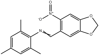 2,4,6-trimethyl-N-[(6-nitro-1,3-benzodioxol-5-yl)methylene]aniline|