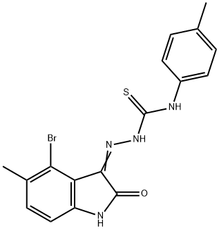 4-bromo-5-methyl-1H-indole-2,3-dione 3-[N-(4-methylphenyl)thiosemicarbazone] Structure