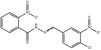 N'-{4-chloro-3-nitrobenzylidene}-2-nitrobenzohydrazide Struktur