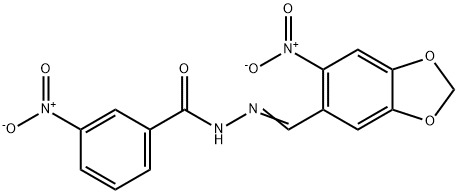 3-nitro-N'-({6-nitro-1,3-benzodioxol-5-yl}methylene)benzohydrazide Structure