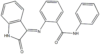 2-[(2-oxo-1,2-dihydro-3H-indol-3-ylidene)amino]-N-phenylbenzamide 化学構造式