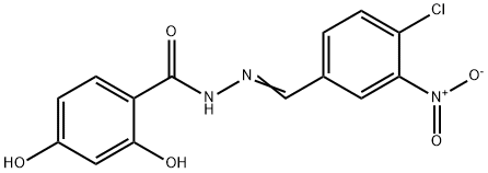 N'-{4-chloro-3-nitrobenzylidene}-2,4-dihydroxybenzohydrazide Struktur