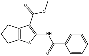 methyl 2-(benzoylamino)-5,6-dihydro-4H-cyclopenta[b]thiophene-3-carboxylate Struktur