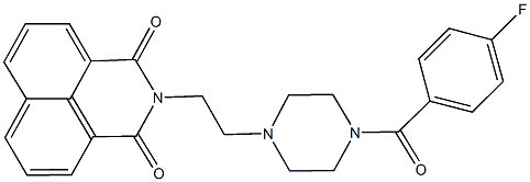 2-{2-[4-(4-fluorobenzoyl)-1-piperazinyl]ethyl}-1H-benzo[de]isoquinoline-1,3(2H)-dione 结构式