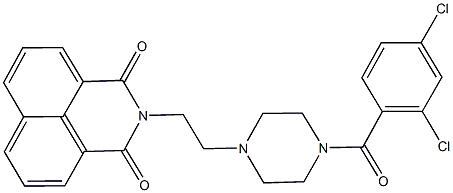 2-{2-[4-(2,4-dichlorobenzoyl)-1-piperazinyl]ethyl}-1H-benzo[de]isoquinoline-1,3(2H)-dione 化学構造式