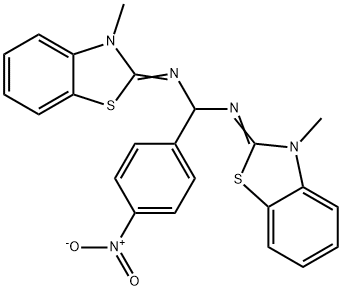 2-({{4-nitrophenyl}[(3-methyl-1,3-benzothiazol-2(3H)-ylidene)amino]methyl}imino)-3-methyl-2,3-dihydro-1,3-benzothiazole Structure