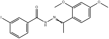 N'-[1-(2,4-dimethoxyphenyl)ethylidene]-3-iodobenzohydrazide 化学構造式