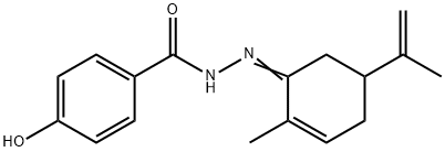 4-hydroxy-N'-(5-isopropenyl-2-methyl-2-cyclohexen-1-ylidene)benzohydrazide 结构式