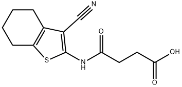 4-[(3-cyano-4,5,6,7-tetrahydro-1-benzothien-2-yl)amino]-4-oxobutanoic acid Struktur