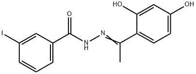 N'-[1-(2,4-dihydroxyphenyl)ethylidene]-3-iodobenzohydrazide 化学構造式