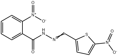 2-nitro-N'-[(5-nitro-2-thienyl)methylene]benzohydrazide Struktur