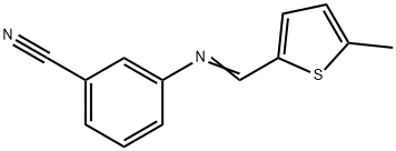 3-{[(5-methyl-2-thienyl)methylene]amino}benzonitrile Struktur