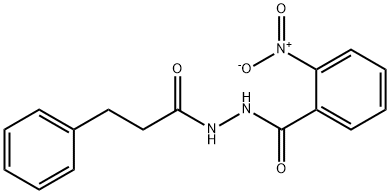 2-nitro-N'-(3-phenylpropanoyl)benzohydrazide 化学構造式