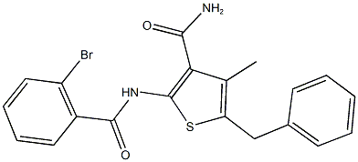 5-benzyl-2-[(2-bromobenzoyl)amino]-4-methyl-3-thiophenecarboxamide Structure