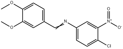 4-chloro-N-(3,4-dimethoxybenzylidene)-3-nitroaniline Structure