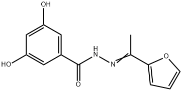 N'-[1-(2-furyl)ethylidene]-3,5-dihydroxybenzohydrazide 化学構造式