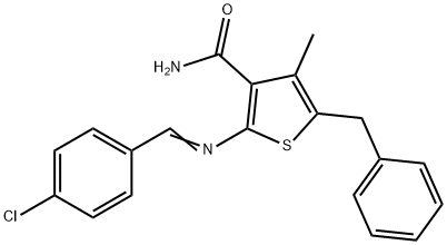 5-benzyl-2-[(4-chlorobenzylidene)amino]-4-methyl-3-thiophenecarboxamide|