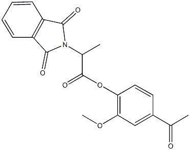 4-acetyl-2-methoxyphenyl 2-(1,3-dioxo-1,3-dihydro-2H-isoindol-2-yl)propanoate Struktur