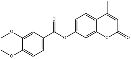 4-methyl-2-oxo-2H-chromen-7-yl 3,4-dimethoxybenzoate Struktur