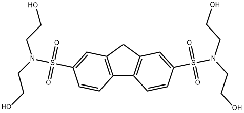 N~2~,N~2~,N~7~,N~7~-tetrakis(2-hydroxyethyl)-9H-fluorene-2,7-disulfonamide 结构式