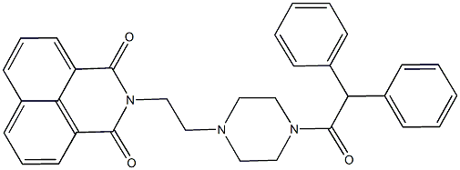 2-{2-[4-(diphenylacetyl)-1-piperazinyl]ethyl}-1H-benzo[de]isoquinoline-1,3(2H)-dione,304691-37-0,结构式