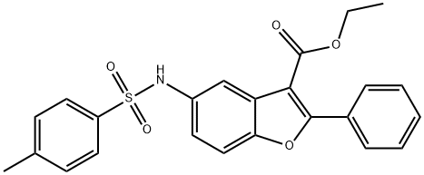 ethyl 5-{[(4-methylphenyl)sulfonyl]amino}-2-phenyl-1-benzofuran-3-carboxylate Structure