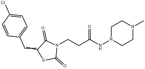 304861-22-1 3-[5-(4-chlorobenzylidene)-2,4-dioxo-1,3-thiazolidin-3-yl]-N-(4-methyl-1-piperazinyl)propanamide