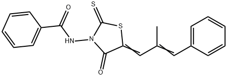 N-[5-(2-methyl-3-phenyl-2-propenylidene)-4-oxo-2-thioxo-1,3-thiazolidin-3-yl]benzamide Structure