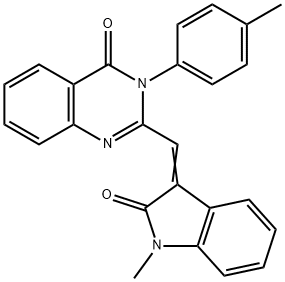 2-[(1-methyl-2-oxo-1,2-dihydro-3H-indol-3-ylidene)methyl]-3-(4-methylphenyl)-4(3H)-quinazolinone Structure