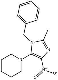 1-{1-benzyl-4-nitro-2-methyl-1H-imidazol-5-yl}piperidine|