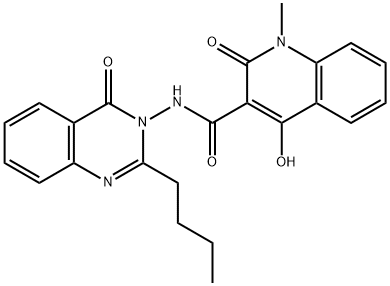 N-(2-butyl-4-oxoquinazolin-3(4H)-yl)-4-hydroxy-1-methyl-2-oxo-1,2-dihydroquinoline-3-carboxamide Structure