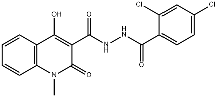 N'-[(2,4-dichlorophenyl)carbonyl]-4-hydroxy-1-methyl-2-oxo-1,2-dihydroquinoline-3-carbohydrazide,304878-06-6,结构式