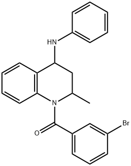 N-[1-(3-bromobenzoyl)-2-methyl-1,2,3,4-tetrahydro-4-quinolinyl]-N-phenylamine 结构式