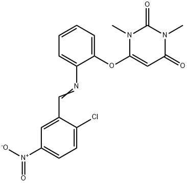 6-[2-({2-chloro-5-nitrobenzylidene}amino)phenoxy]-1,3-dimethyl-2,4(1H,3H)-pyrimidinedione|