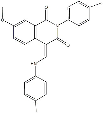 7-methoxy-2-(4-methylphenyl)-4-(4-toluidinomethylene)-1,3(2H,4H)-isoquinolinedione Structure