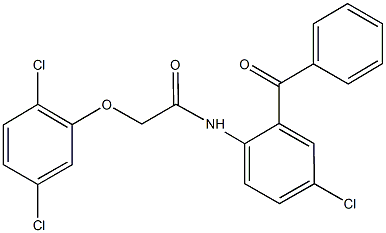 N-[4-chloro-2-(phenylcarbonyl)phenyl]-2-[(2,5-dichlorophenyl)oxy]acetamide Structure