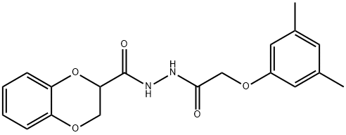 N'-{2-[(3,5-dimethylphenyl)oxy]acetyl}-2,3-dihydro-1,4-benzodioxine-2-carbohydrazide Structure