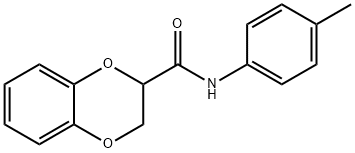 N-(4-methylphenyl)-2,3-dihydro-1,4-benzodioxine-2-carboxamide 化学構造式