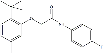 2-(2-tert-butyl-5-methylphenoxy)-N-(4-fluorophenyl)acetamide 结构式