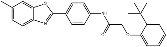 2-(2-tert-butylphenoxy)-N-[4-(6-methyl-1,3-benzothiazol-2-yl)phenyl]acetamide Struktur