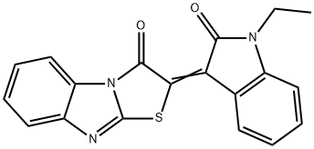 2-(1-ethyl-2-oxo-1,2-dihydro-3H-indol-3-ylidene)[1,3]thiazolo[3,2-a]benzimidazol-3(2H)-one 化学構造式