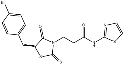 3-[5-(4-bromobenzylidene)-4-oxo-2-thioxo-1,3-thiazolidin-3-yl]-N-(1,3-thiazol-2-yl)propanamide Structure