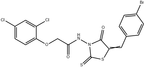 N-[5-(4-bromobenzylidene)-4-oxo-2-thioxo-1,3-thiazolidin-3-yl]-2-(2,4-dichlorophenoxy)acetamide Struktur